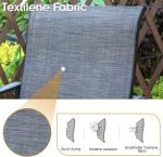 5PCS Dining Set, Outdoor Bar Set Height Top Patio Table and Chairs Set w/ Patio Swivel Bar Stools &41" Wood-like Steel Bar Table