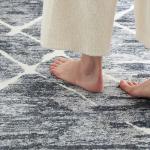 Bedsure 8x10 Area Rugs for Living Room, Machine Washable Modern Style Rug, Non-Slip Backing, Non-Shedding, Low Pile Easy Care Throw Carpet for Bedroom Dining Room, Charcoal Gray