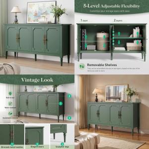 Large 58 Modern Sideboard Buffet Cabinet with Storage, Credenza Buffet Table for Coffee and Wine Bar