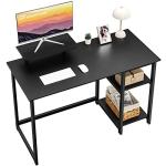 Compact Black Computer Desk with Monitor Stand