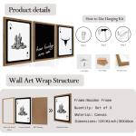 Western Wall Art Set of 3, Southwestern Cowboy Playing Card Wall Decor, Longhorn Bull Skull and How Lucky are We Poster Canvas Painting Prints for Bedroom Living Room 12x16 inch Wood Framed