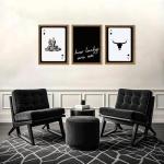 Western Wall Art Set of 3, Southwestern Cowboy Playing Card Wall Decor, Longhorn Bull Skull and How Lucky are We Poster Canvas Painting Prints for Bedroom Living Room 12x16 inch Wood Framed