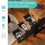 Lufeiya 47 inch Desk with 4 Drawers & Storage Shelves, Writing Work Study Computer Desk for Home Office Bedroom, Modern Simple Student PC Desks Table, Rustic Brown