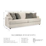 Signature Design by Ashley Soletren Contemporary Chenille Sofa with 4 Accent Pillows, Off-White