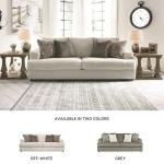 Signature Design by Ashley Soletren Contemporary Chenille Sofa with 4 Accent Pillows, Off-White