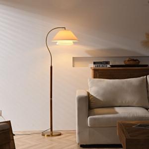 Mid Century Floor Lamp French Vintage Living Room Bedroom Bedside Standing Table Lamp Japanese Pleated Floor Ambient Light