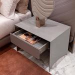 Bedroom Stainless Steel Bedside Table Light Luxury Square Bedside Table with Drawer