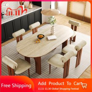 Round Wood Dining Table Chairs Center Living Room Modern Dining Table Desk Designer Terrace Mesas De Jantar Kitchen Furniture