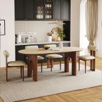 Round Wood Dining Table Chairs Center Living Room Modern Dining Table Desk Designer Terrace Mesas De Jantar Kitchen Furniture