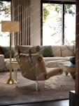 Suspended Leisure Chair Villa Living Room Sofa Chair Balcony Single Sofa Creative Leather Leisure ChairQ