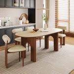 Round Wood Dining Table Chairs Center Living Room Modern Dining Table Desk Designer Terrace Mesas De Jantar Kitchen Furniture