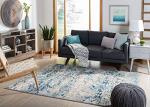 SAFAVIEH Madison Collection Area Rug - 6' x 9', Grey & Blue, Modern Abstract Design, Non-Shedding & Easy Care, Ideal for High Traffic Areas in Living Room, Bedroom (MAD460K)