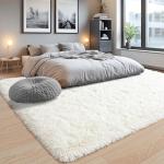 8x10 Area Rugs for Living Room, Ultra Soft Fluffy Large Shaggy Rug Carpet for Bedroom, Non-Slip Fuzzy Plush Rugs for Nursery Boys Girls Kids Room Modern Indoor Home Decor, Cream White