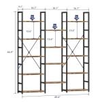 NUMENN Triple Column 5 Tier Bookshelf, Bookcase with 14 Open Display Shelves, Adjustable Rustic Industrial Style Book Shelves, Modern Bookshelves for Bedroom, Living Room and Home Office, Vintage