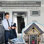 WallarGe Atomic Clock with Outdoor and Indoor Temperature - 12.5 Inch Self-Setting Digital Clock Large Display, Battery Operated Wall Clocks or Desk Clocks for Bedroom, Livingroom, Office