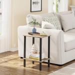 TUTOTAK End Table, Set of 2, Side Table, Nightstand, 2-Tier Storage Shelf, Sofa Table for Small Space, Living Room, Bed Room TB01BG035