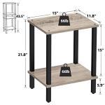 TUTOTAK End Table, Set of 2, Side Table, Nightstand, 2-Tier Storage Shelf, Sofa Table for Small Space, Living Room, Bed Room TB01BG035
