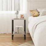 TUTOTAK End Table, Set of 2, Side Table, Nightstand, 2-Tier Storage Shelf, Sofa Table for Small Space, Living Room, Bed Room TB01BG035