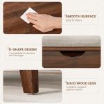 VOPEAK Storage Ottoman Coffee Table with Lift Top, Modern Square Coffee Table with Hidden Storage, Cotton and Linen Fabric Upholstered Ottomans, Cocktail Footrest Ottoman for Living Room, Walnut Brown