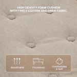 VOPEAK Storage Ottoman Coffee Table with Lift Top, Modern Square Coffee Table with Hidden Storage, Cotton and Linen Fabric Upholstered Ottomans, Cocktail Footrest Ottoman for Living Room, Walnut Brown