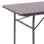 Flash Furniture Elijah 6-Foot Bi-Fold Brown Wood Grain Plastic Folding Table with Carrying Handle