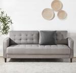 ZINUS Benton Sofa Couch, Grid Tufted Cushions, Easy, Tool-Free Assembly, Stone Grey