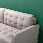 ZINUS Benton Sofa Couch, Grid Tufted Cushions, Easy, Tool-Free Assembly, Stone Grey