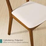Best Choice Products Dining Chairs Set of 2, Mid-Century Modern Upholstered Wood, Armless w/Seat Cushion, Padded Backrest - Walnut/Cream