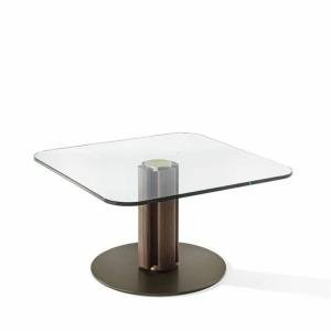 Modern retro wabi-sabi creative square glass coffee table, Italian minimalism, coffee table