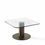 Modern retro wabi-sabi creative square glass coffee table, Italian minimalism, coffee table