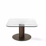 Modern retro wabi-sabi creative square glass coffee table, Italian minimalism, coffee table