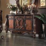 Antique luxury black wooden bedside table with drawers, bedroom bedside table