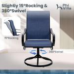 9 Piece Outdoor Patio Dining Set, Large Square Metal Dining Table and 8 Outdoor Swivel Dining Chairs, Patio Table