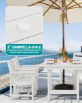 Patio Dining Table Sets 5-Piece, Outdoor HDPE Dining Furniture Set with Umbrella Hole Cut-Out Table and 4 Chairs, All Weather