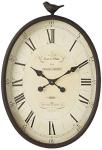 Creative Co-Op Oval Metal Wall Clock with Bird
