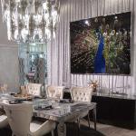 Entry entrance decorative painting, modern simple dining room art hanging living room bedroom background wall peacock wall