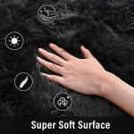Merelax Soft Modern Indoor Large Shaggy Rug for Livingroom Bedroom Dorm Kids Room Home Decor, Non-Slip Plush Fluffy Furry Fur Area Rugs Comfy Nursery Accent Floor Carpet 9x12 Feet, Black