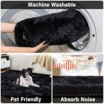 Merelax Soft Modern Indoor Large Shaggy Rug for Livingroom Bedroom Dorm Kids Room Home Decor, Non-Slip Plush Fluffy Furry Fur Area Rugs Comfy Nursery Accent Floor Carpet 9x12 Feet, Black