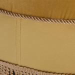 Jennifer Taylor Home Yolanda Upholstered Round Accent Ottoman, Gold Yellow Velvet with Gold Trim