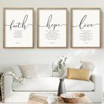 Houmury Set of 3 Framed Farmhouse Bible Verses Wall Decor Sign 11”x14” Christian Faith Scripture Wall Art for Home Living Room Bedroom Wall Decor (11"x14" Brown)