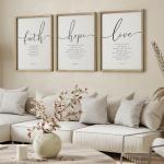Houmury Set of 3 Framed Farmhouse Bible Verses Wall Decor Sign 11”x14” Christian Faith Scripture Wall Art for Home Living Room Bedroom Wall Decor (11"x14" Brown)