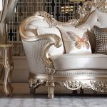 Leather Living Room Sofas Luxury European Beige Wooden Curved Modern Couch Double Lounge Designer Canape Salon Furniture