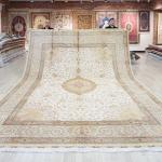 305x427cm Big handmade Silk Area Rug White Antique Hand-knotted Carpets (TJ749A)