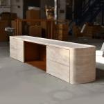 Italian Minimalist Bedroom Furniture Home Travertine Bedside Table Porch TV Cabinet Storage Sideboard Cabinet