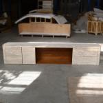 Italian Minimalist Bedroom Furniture Home Travertine Bedside Table Porch TV Cabinet Storage Sideboard Cabinet