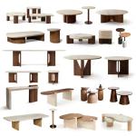 Italian Minimalist Bedroom Furniture Home Travertine Bedside Table Porch TV Cabinet Storage Sideboard Cabinet