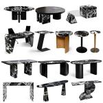 Italian Minimalist Bedroom Furniture Home Travertine Bedside Table Porch TV Cabinet Storage Sideboard Cabinet