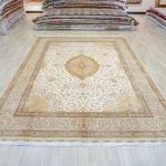 305x427cm Big handmade Silk Area Rug White Antique Hand-knotted Carpets (TJ749A)