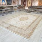 305x427cm Big handmade Silk Area Rug White Antique Hand-knotted Carpets (TJ749A)