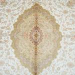 305x427cm Big handmade Silk Area Rug White Antique Hand-knotted Carpets (TJ749A)
